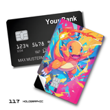 Pokemon Colorful Abstract Geometric Charmander card skin sticker