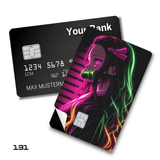 Demon Slayer Nezuko Kamado with neon green outline card skin sticker