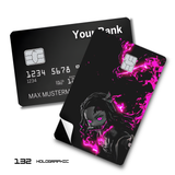 Demon Slayer Nezuko Kamado with pink lightning card skin sticker