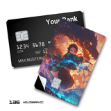 Demon Slayer Tanjiro Kamado with water dragon card skin sticker