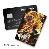 Demon Slayer Zenitsu Agatsuma with lightning effects card skin sticker