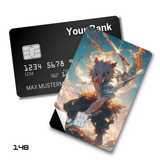 Demon Slayer Inosuke Hashibira with dual swords card skin sticker