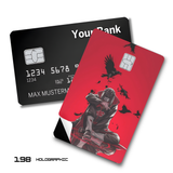Naruto Itachi Uchiha in Akatsuki Cloak with Crows card skin sticker