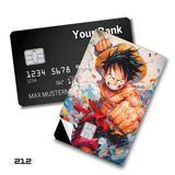 One Piece Colorful Close-up of Monkey D. Luffy card skin sticker