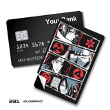 Naruto Uchiha clan Sharingan eyes collage card skin sticker