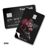 Death Note Ryuk the Shinigami holding an apple card skin sticker