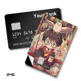 Harry Potter Chibi in the library card skin sticker