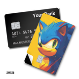 Sonic the Hedgehog on Yellow Background card skin sticker