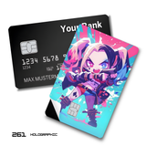 DC Comics Cyberpunk Anime Style Harley Quinn card skin sticker