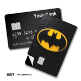 DC Comics Classic Batman Logo on Textured Black card skin sticker