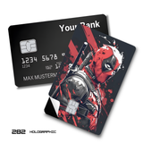 Marvel Deadpool with katanas comic book art card skin sticker