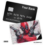 Marvel Deadpool pointing two pistols sketch art card skin sticker