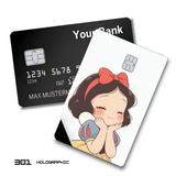 Disney Cute Chibi Snow White Resting card skin sticker
