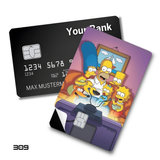 The Simpsons Family on Couch card skin sticker