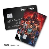 Stranger Things Cast with Vecna card skin sticker