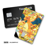Pokemon Gold Charizard EX Card card skin sticker