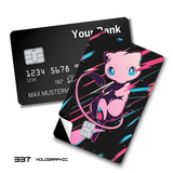 Pokemon Stylized Neon Pink Mew Illustration card skin sticker