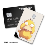 Pokemon Confused Psyduck on White Background card skin sticker