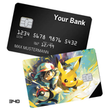 Pokemon Ash Ketchum and Pikachu Illustration card skin sticker