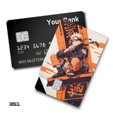 Naruto Uzumaki sitting in orange city card skin sticker