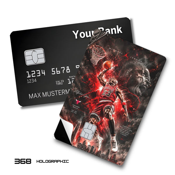 Credit Card Skin Sticker - NBA - Michael Jordan Bulls Slam Dunk - Holographic