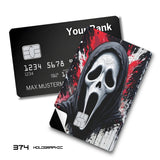 Credit Card Skin Sticker - Scream - Ghostface Red And Black Paint Splatter - Holographic
