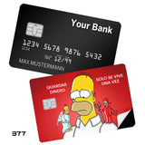 Credit Card Skin Sticker - The Simpsons - Homer Guardar Dinero Angel And Devil