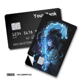 Credit Card Skin Sticker - Demon Slayer - Giyu Tomioka Water Dragon Katana Night - Holographic