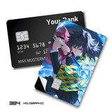 Credit Card Skin Sticker - Demon Slayer - Giyu Tomioka Water Hashira Katana Battle Stance - Holographic