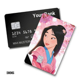 Credit Card Skin Sticker - Mulan - Mulan With Pink Cherry Blossoms