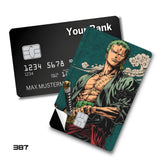 Credit Card Skin Sticker - One Piece - Roronoa Zoro Green Kimono And Clouds