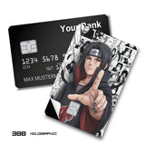 Credit Card Skin Sticker - Naruto - Itachi Uchiha Pointing With Manga Panels - Holographic
