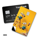 Credit Card Skin Sticker - Minions - Painting Wall With Ladder
