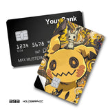 Credit Card Skin Sticker - Pokémon - Mimikyu With Golden Swirl Background - Holographic