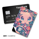 Credit Card Skin Sticker - Pokémon - Mew In Flower Garden - Holographic