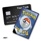 Credit Card Skin Sticker - Pokémon - Classic Trading Card Back Blue Swirl