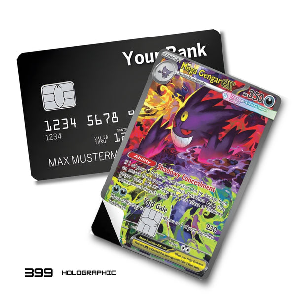 Credit Card Skin Sticker - Pokémon - Mega Gengar Ex Full Art Card - Holographic