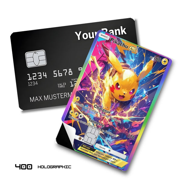 Credit Card Skin Sticker - Pokémon - Pikachu Ex Thunder Full Art - Holographic