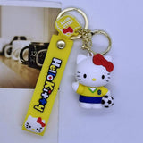 3D PVC Figure Keychain - Sanrio - Hello Kitty In Soccer Uniform With Ball