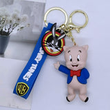 3D PVC Figure Keychain - Looney Tunes - Porky Pig And Bugs Bunny Charm