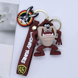 3D PVC Figure Keychain - Looney Tunes - Taz And Bugs Bunny Cartoon Figures