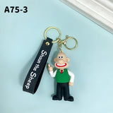 3D PVC Figure Keychain - Shaun the Sheep - Wallace With Thumbs Up Figure