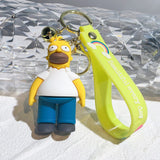 3D PVC Figure Keychain - The Simpsons - Homer Simpson 3D Figure With Bell