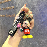3D PVC Figure Keychain - Mickey & Friends - Mickey Mouse Holding A Flower Bouquet