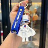 3D PVC Figure Keychain - Detective Conan - Kaito Kid In White Suit And Top Hat