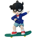 3D PVC Figure Keychain - Detective Conan - Conan Edogawa On A Skateboard