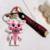 3D PVC Figure Keychain - Five Nights at Freddy's - Funtime Foxy With Guitar Charm