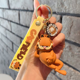 3D PVC Figure Keychain - Garfield - Lounging With Chocolate Charm