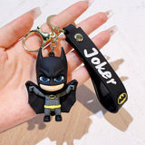 3D PVC Figure Keychain - DC Comics - Chibi Batman With Blue Eyes And Yellow Belt