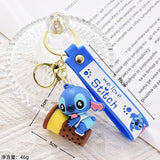 3D PVC Figure Keychain - Lilo & Stitch - Stitch Sitting On A Boba Tea Cup